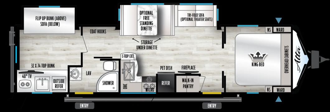 2025 EAST TO WEST RV ALTA 3150KBH, , floor-plans-day image number 0